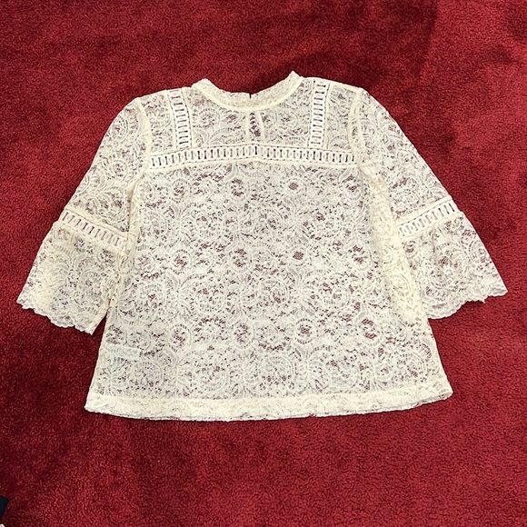 Loft blouse. Off white lace. - Picture 1 of 5